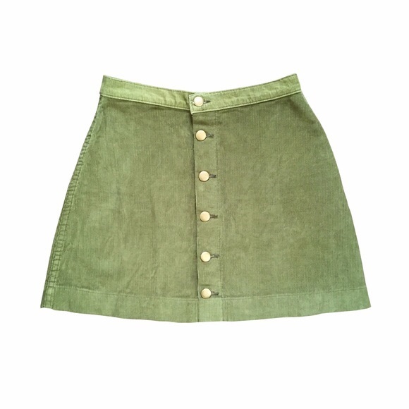 Rare American Apparel Button-up Corduroy Skirt - Picture 3 of 5